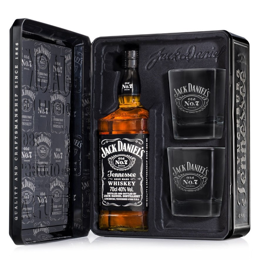 Jack Daniel's (gift pack Tin) - Wijnhandel London - úw topSlijter